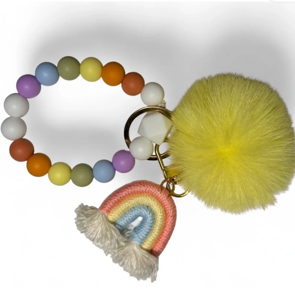 Sunbeam Skies Womens Silicone Beaded Keychain